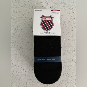 K-Swiss Black Silicone Tab Socks
